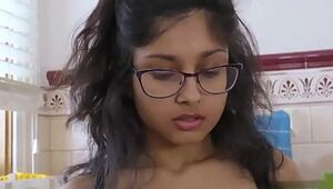 Indian teen cleaning herself